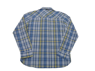 Vintage Levi's Men's 100% Cotton Long Sleeve Shirt Grey/Blue/Yellow Checks (Large)