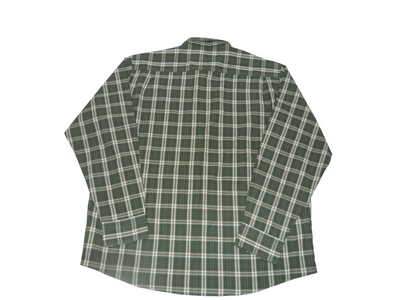 Vintage Wrangler Men's Wrinkle-Resistant Long Sleeve Shirt Olive Green Checked X-Large