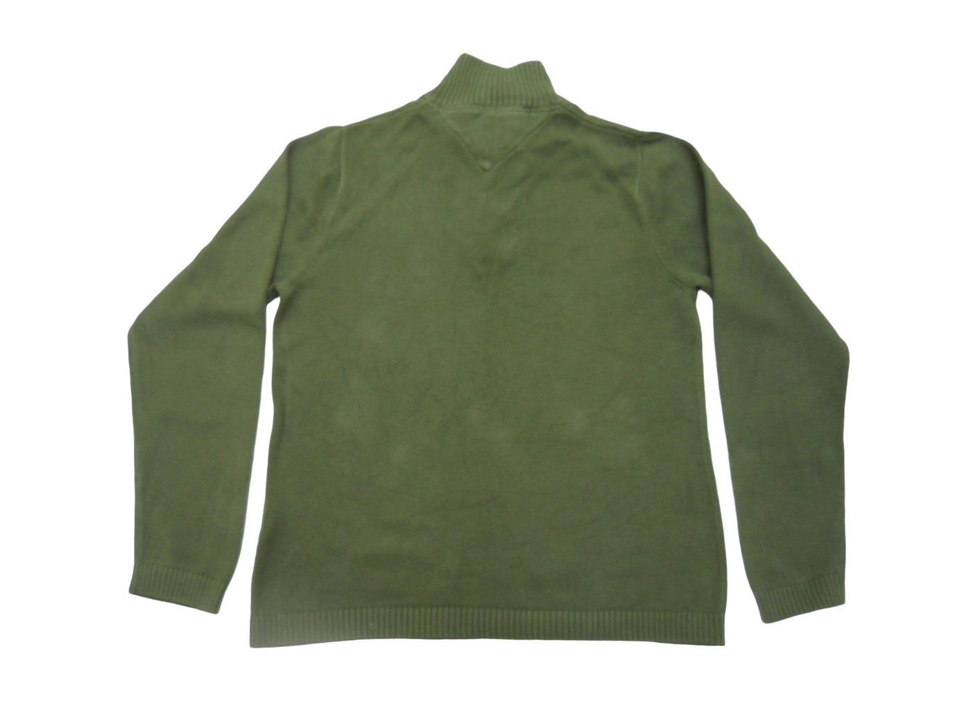 Vintage Tommy Hilfiger Olive Green Cotton Quarter Zip Pullover Size - XS