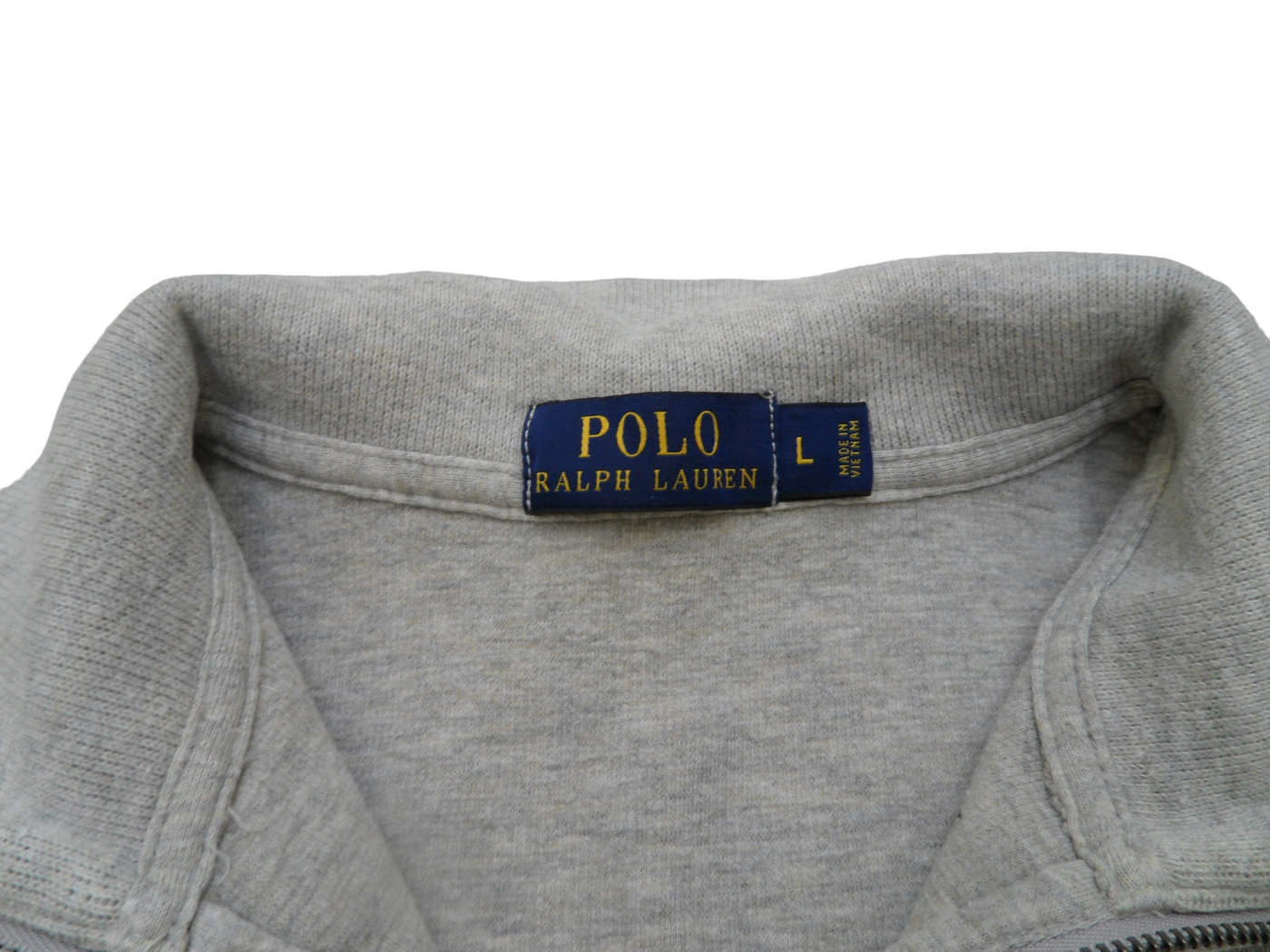 Vintage Polo Ralph Lauren Grey 100% Cotton Quarter Zip Pullover Size - L