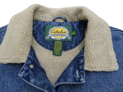 Vintage Cabela's Outdoor Gear Men's Vintage Denim Jacket, Fleece Lined, Blue