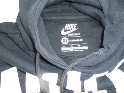 Vintage Nike Black Cotton Hoodie, Size - XL Youth