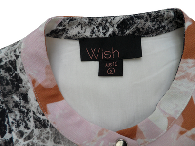Vintage WISH Polyester Ladies Sleeveless Shirt Dress Size-10(AU)