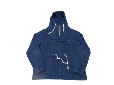 Vintage Vanishing Elephant Dark Blue Denim Poncho style Men's Jacket Size - S