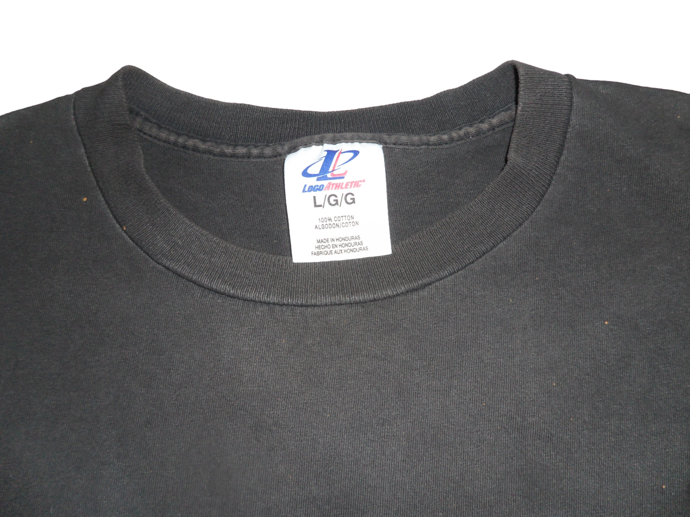 Vintage Logo Athletic Black Cotton Men's T-Shirt Size-Large