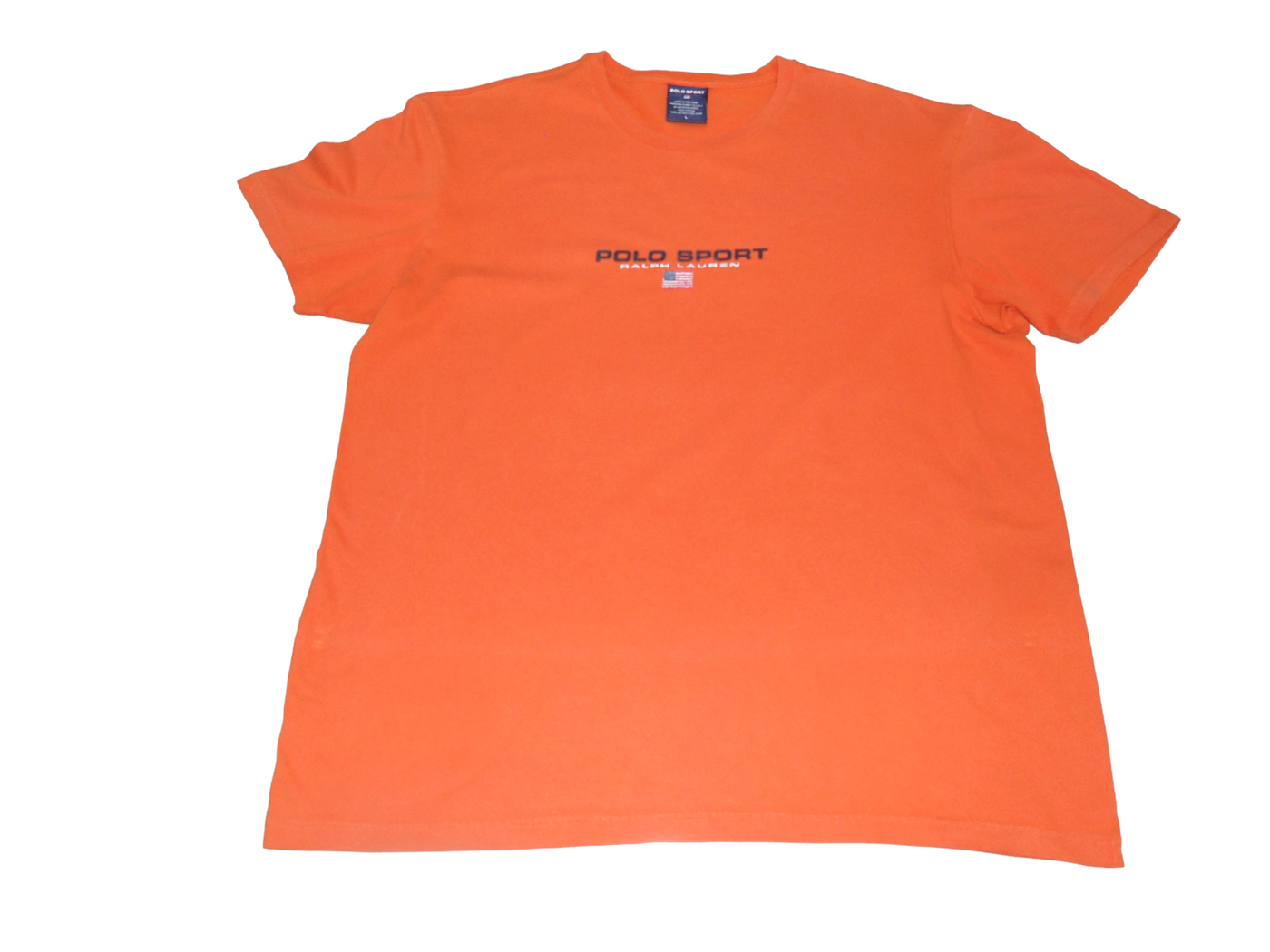 Vintage Polo Sport Orange Cotton Men's T-Shirt Size - L