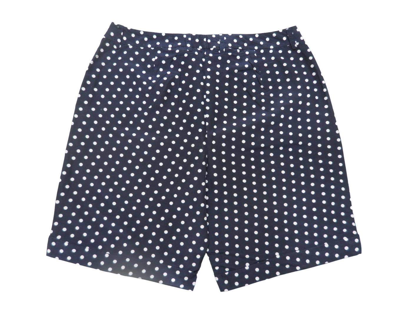 Vintage Madeleine Navy with Polka Dots Polyester High Waisted Women's Shorts Size-14/16(AU)