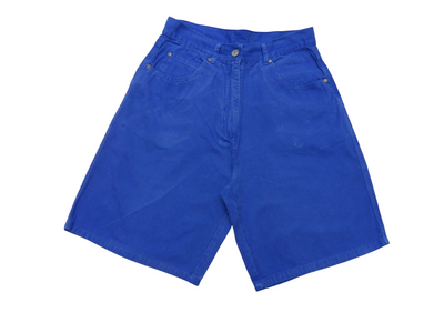 Vintage Gina Benotti Bright Blue Cotton  Women's High Waisted shorts Size - M (12/14 AU)