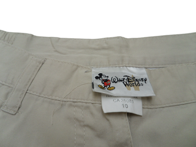 Walt Disney World Taupe Cotton, High Waisted Women's Shorts, Size-10 (AU)