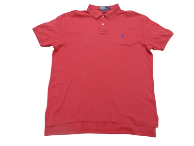 Vintage Polo Ralph Lauren Men's Red Short Sleeve Polo Shirt Size-L