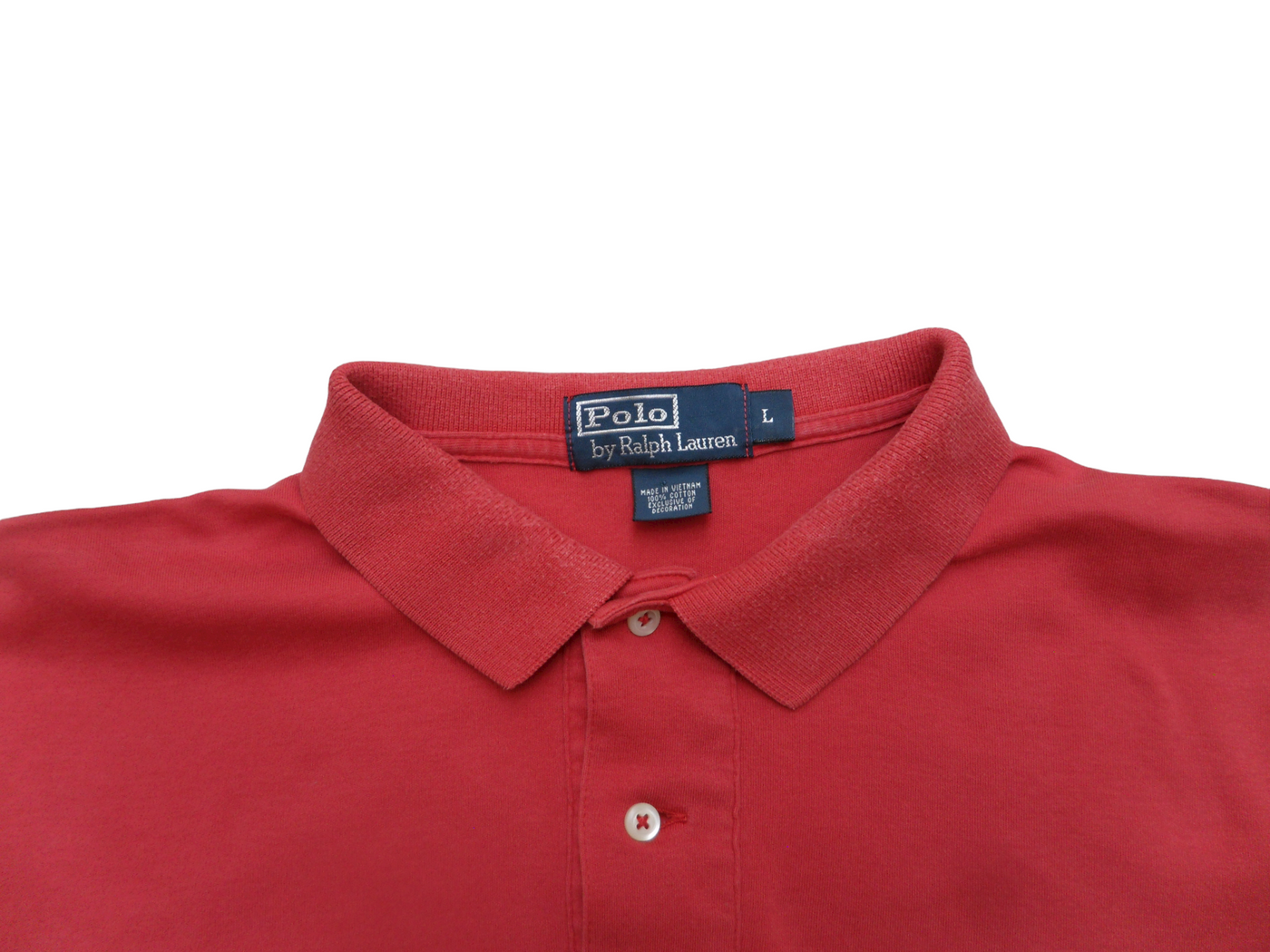 Vintage Polo Ralph Lauren Men's Red Short Sleeve Polo Shirt Size-L