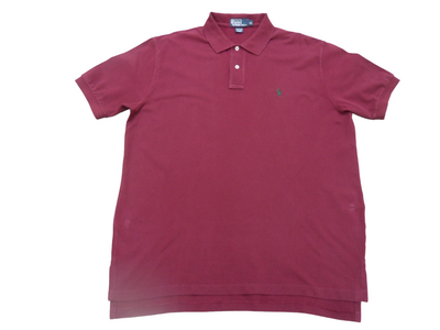 Vintage Polo Ralph Lauren Men's Maroon Red Short Sleeve Polo Shirt Size-XL