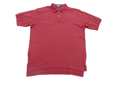 Vintage Polo Ralph Lauren Red Men's Short Sleeve Polo Shirt Size - L