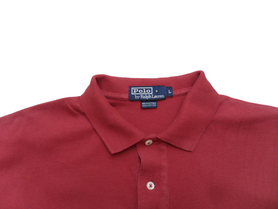 Vintage Polo Ralph Lauren Red Men's Short Sleeve Polo Shirt Size - L