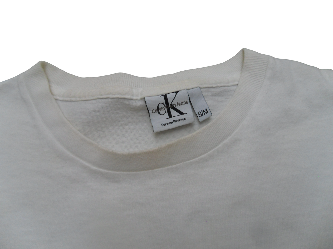 Vintage Calvin Klein Jeans, White Cotton Men's T Shirt