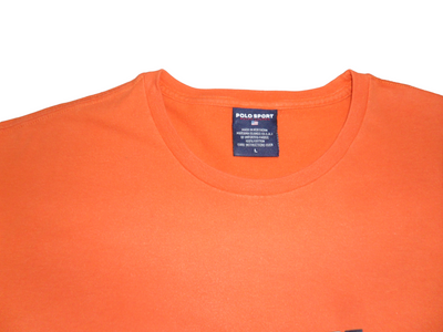 Vintage Polo Sport Orange Cotton Men's T-Shirt Size - L