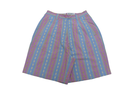 Vintage IZOD CLUB Pink and blue striped Cotton Women's Shorts Size 8