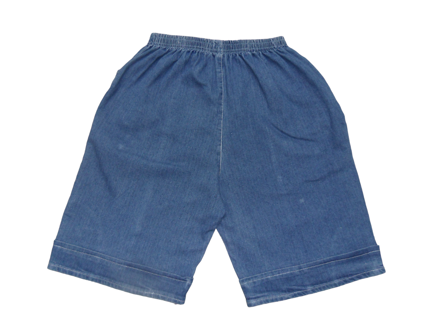 Vintage T2 Mid Blue Cotton High Waisted Women's Shorts Size-10