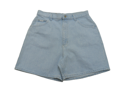 Vintage LEE Light Blue Denim High Waisted Women's Shorts Size-14