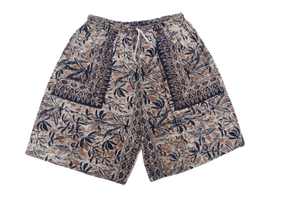 Vintage Tribal print 100% Cotton Brown and Navy Women's Shorts Size 10/12 (AU)
