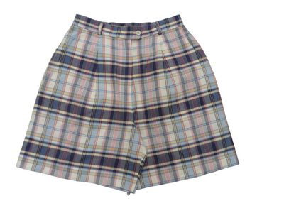 Vintage Talbots  Blue and Pink Madras Checks High Waisted Women's shorts Size-8/10 (AU)