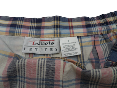 Vintage Talbots  Blue and Pink Madras Checks High Waisted Women's shorts Size-8/10 (AU)