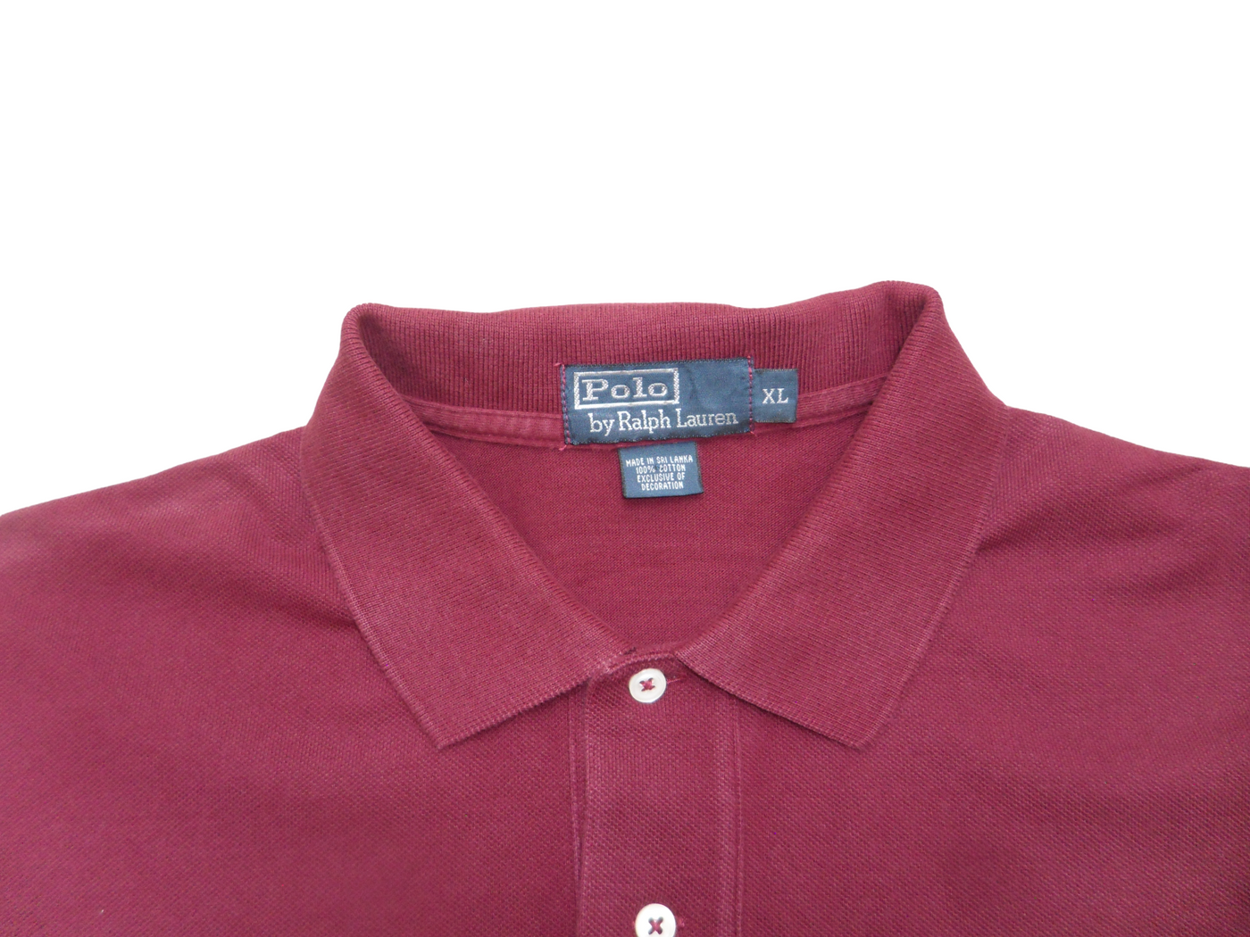 Vintage Polo Ralph Lauren Men's Maroon Red Short Sleeve Polo Shirt Size-XL